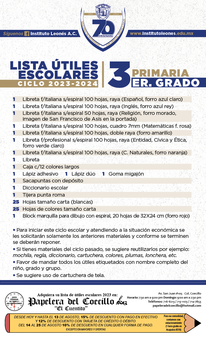 Lista de útiles escolares SEP para preescolar 2023-2024